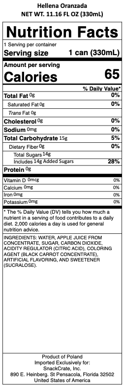 snack nutrional info