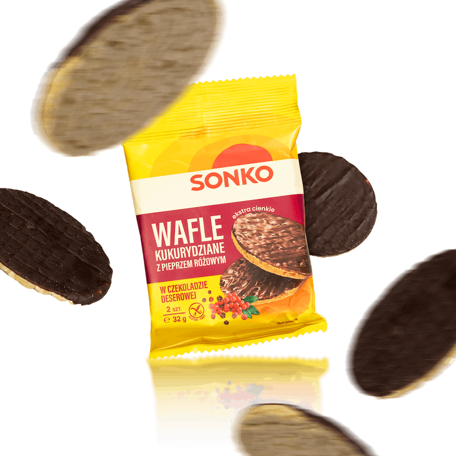 Image of Pink Pepper Corn Waffles 5-Pack