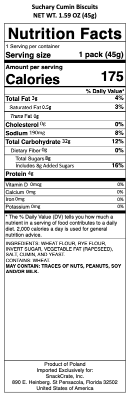 snack nutrional info